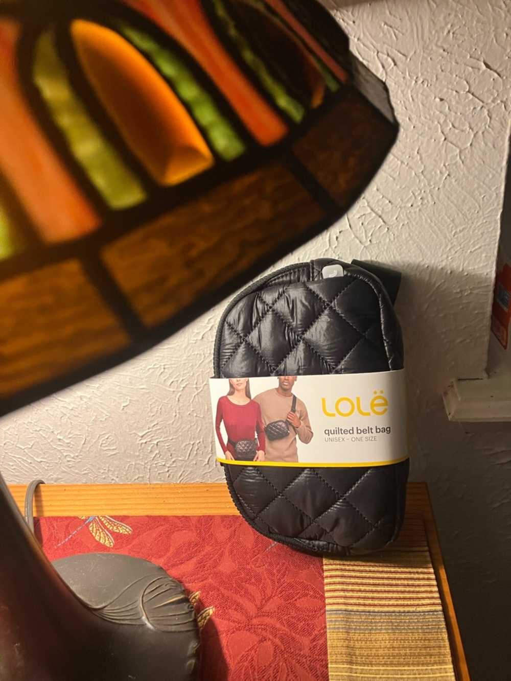 Quilted Belt Bag — Black